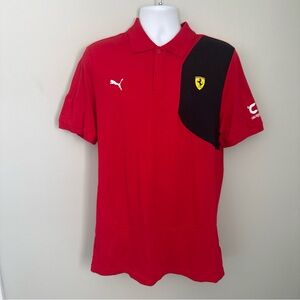 Puma Scuderia Ferrari Classic Polo Rosso Corsa Red Mens NWT Polo - Large